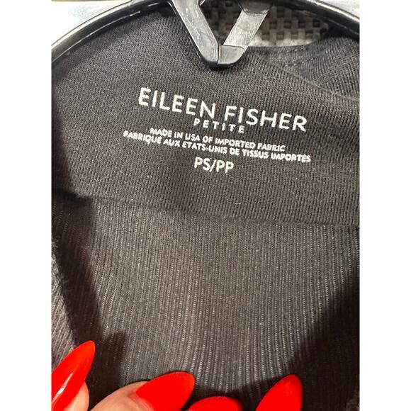 Eileen Fisher Black Asymmetrical Snap Jacket PS Petite - Picture 5 of 6